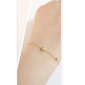 Authentic Real 18k Solid Yellow Gold Tiger Eye Center Bracelet